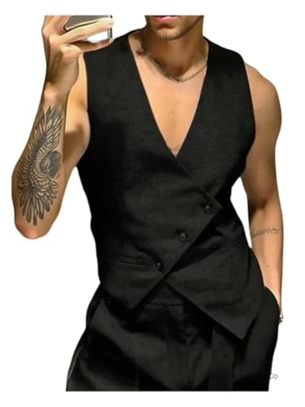 Men's Slim Fit Suit Vest Formal Waistcoat Button Down Sleeveless Blazer